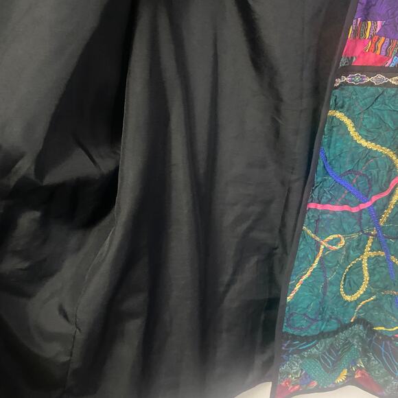 Patchwork Quilted Art To Wear Open Front Jacket Colorful Maximalist 90s SZ XL** - Picture 9 of 15